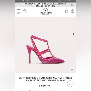 SATIN ROCKSTUD PUMP WITH ALL-OVER TUBES EMBROIDERY AND STRAPS 100MM